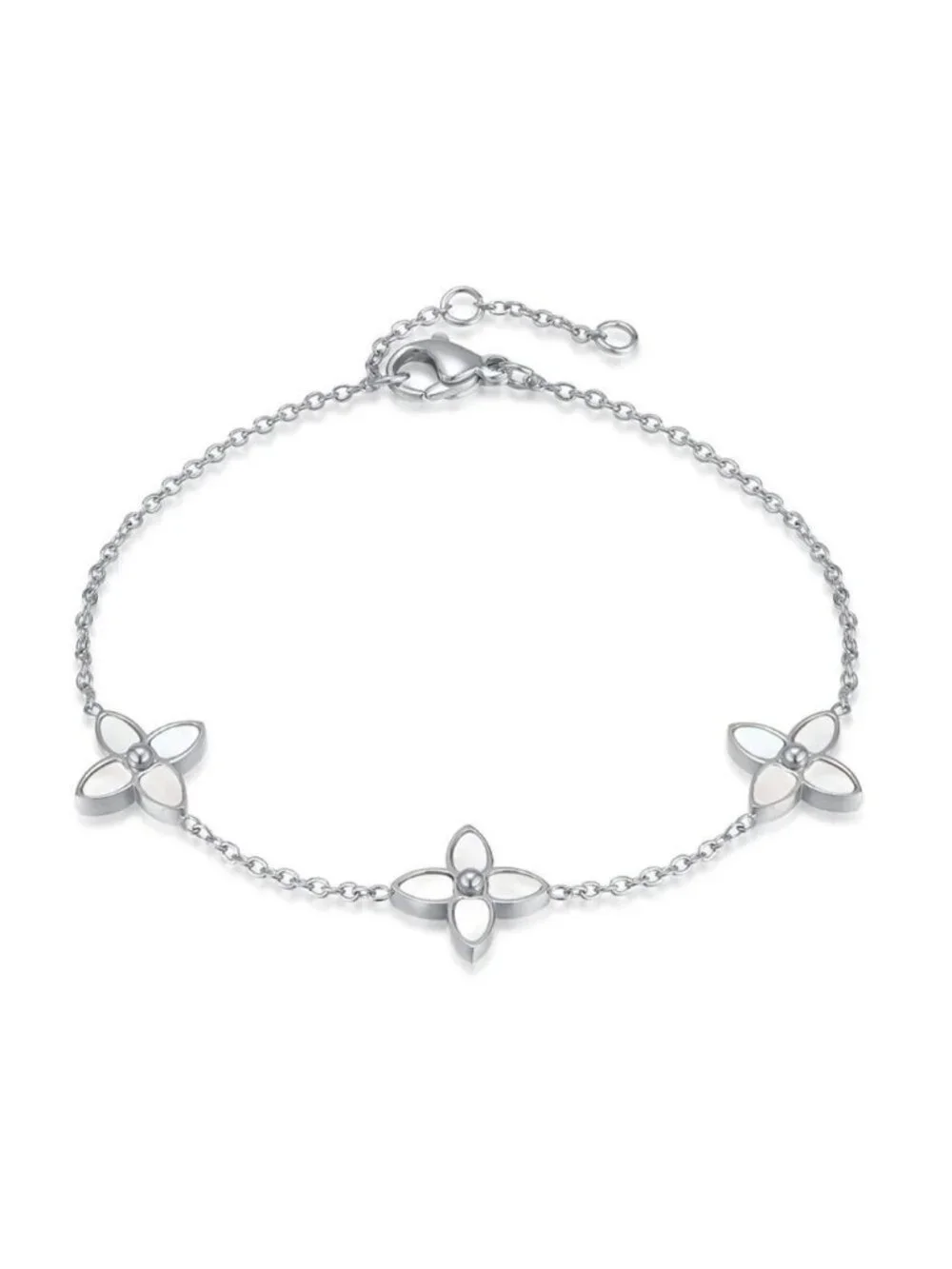 Silver flower bracelet Q450